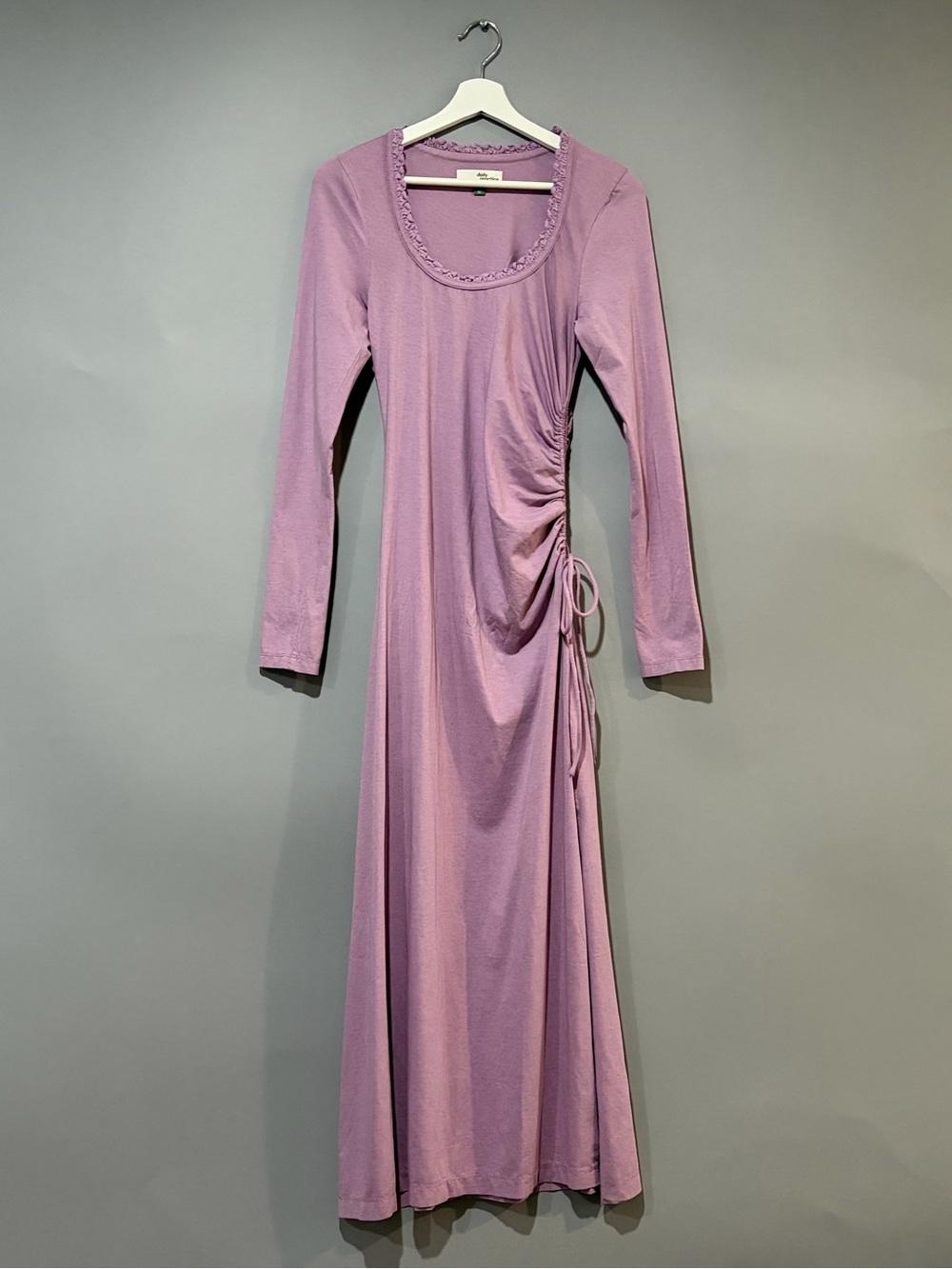Anthropologie DAILY PRACTICE Pink Ruched Long Sleeve Maxi Dress Size S - Picture 2 of 13